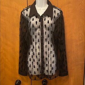 Hot Topic Black Coffin Button Down Shirt